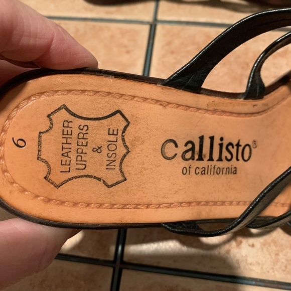 Callisto Of California Leather Heeled Sandals in Black - Picture 6 of 8